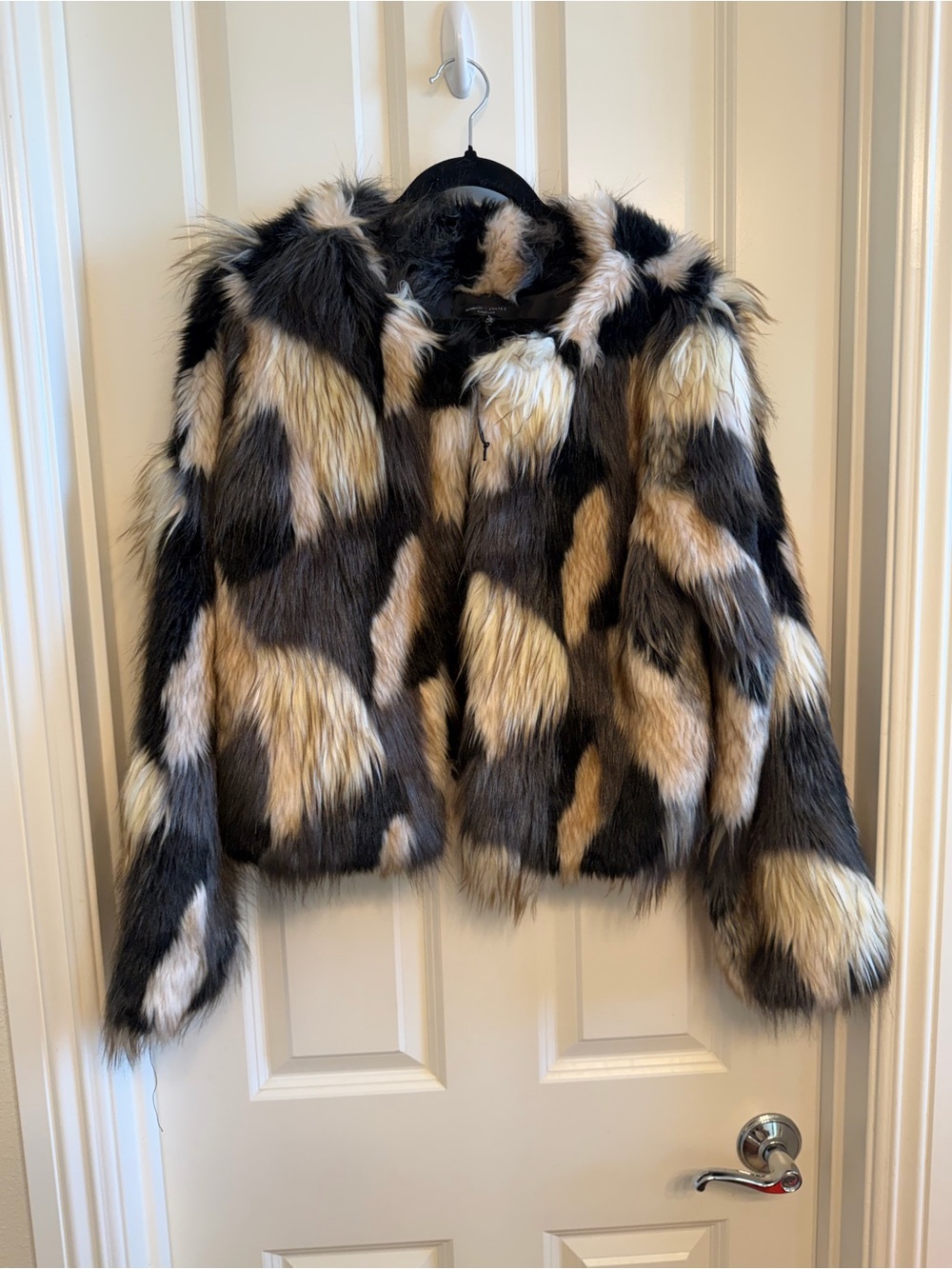 Romeo & Juliet Couture Multicolor Patchwork Faux Fur Jacket